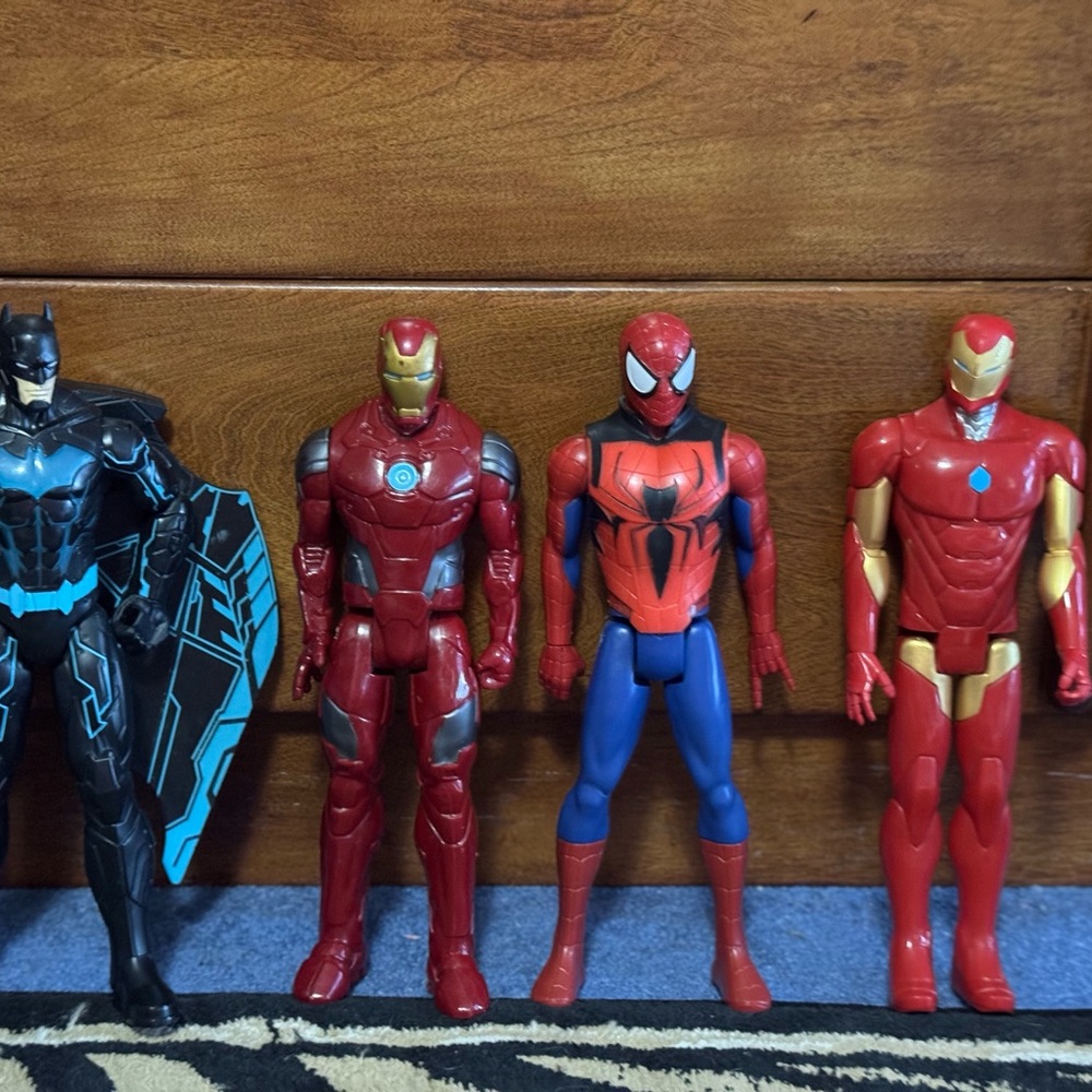 Marvel Superhero Action Figure Set - Red, Blue, Black